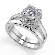 Eliana Halo 4 Prong Cushion Cut Diamond Engagement Ring - Nivetta